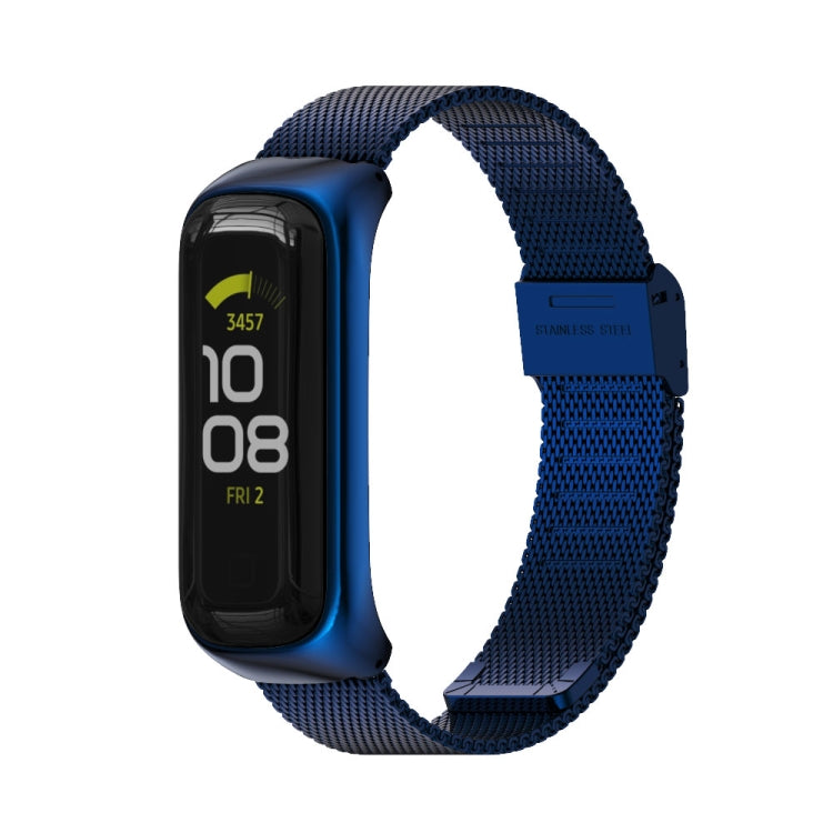 For Samsung Galaxy Fit 2 MIJOBS Milan Buckle Stainless Steel Watch Band(Blue) - Watch Bands by MIJOBS | Online Shopping South Africa | PMC TechLife | Buy Now Pay Later Mobicred