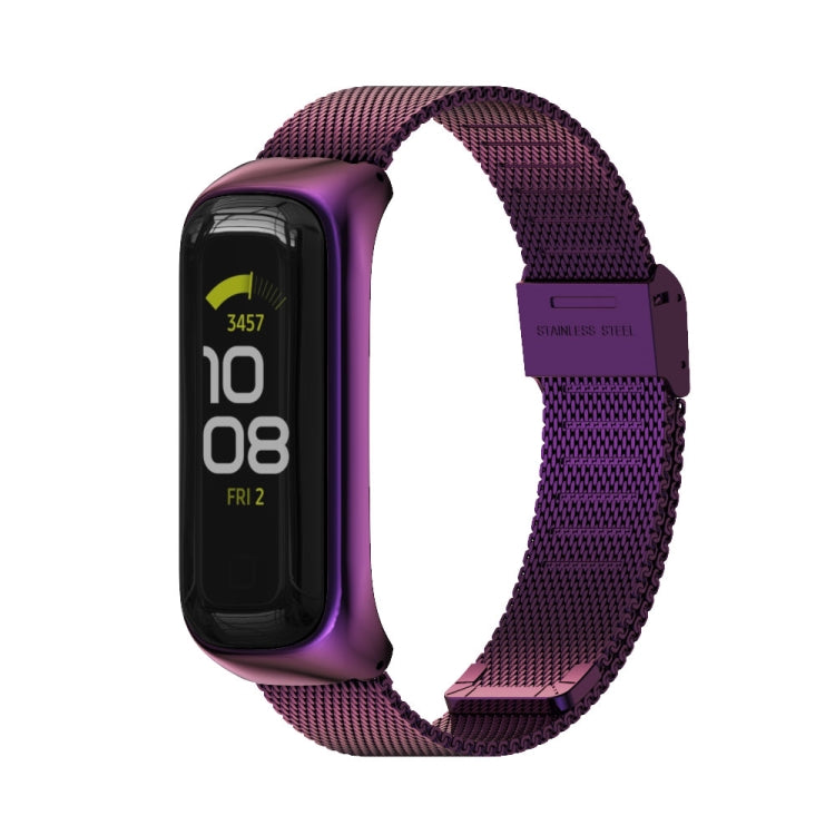 For Samsung Galaxy Fit 2 MIJOBS Milan Buckle Stainless Steel Watch Band(Purple) - Watch Bands by MIJOBS | Online Shopping South Africa | PMC TechLife | Buy Now Pay Later Mobicred
