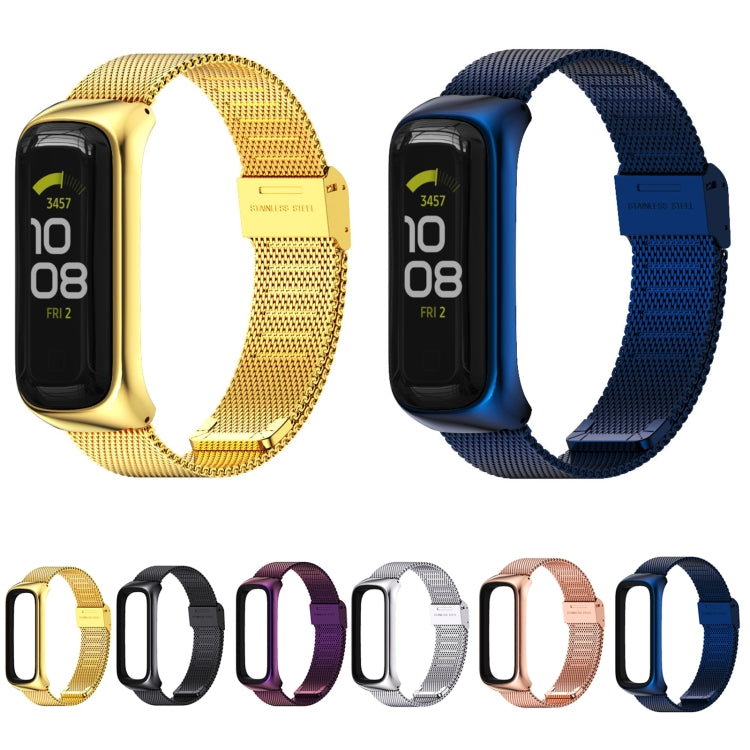 For Samsung Galaxy Fit 2 MIJOBS Milan Buckle Stainless Steel Watch Band(Blue) - Watch Bands by MIJOBS | Online Shopping South Africa | PMC TechLife | Buy Now Pay Later Mobicred