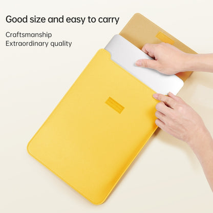 4 in 1 Lightweight and Portable Leather Computer Bag, Size:13/14 inches(Yellow) - 13.3 inch by PMC Jewellery | Online Shopping South Africa | PMC Jewellery