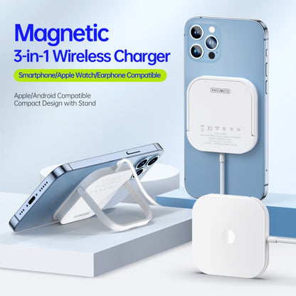 DUZZONA W7 3 In 1 Magnetic Wireless Charger(White) - Wireless Charger by DUZZONA | Online Shopping South Africa | PMC Jewellery