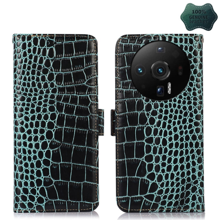 For Xiaomi 12S Ultra Crocodile Top Layer Cowhide Leather Phone Case(Green) - Xiaomi Cases by PMC Jewellery | Online Shopping South Africa | PMC Jewellery