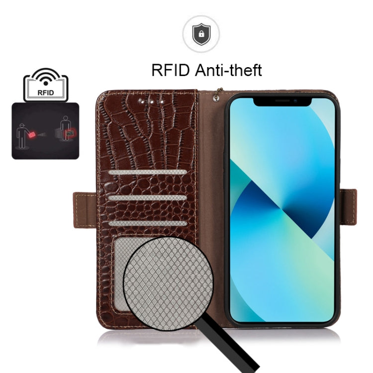 For Xiaomi 12S Ultra Crocodile Top Layer Cowhide Leather Phone Case(Brown) - Xiaomi Cases by PMC TechLife | Online Shopping South Africa | PMC TechLife
