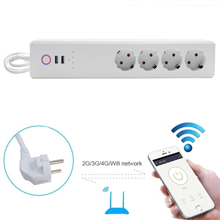 WiFi 16A SM-SO306-E 4 Holes + 2 USB Multi-purpose Smart Power Strip, EU Plug - Smart Socket by PMC Jewellery | Online Shopping South Africa | PMC Jewellery