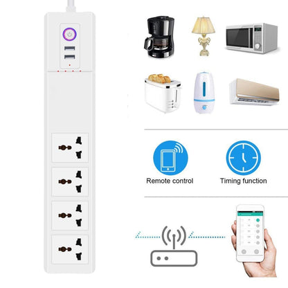 ZigBee 10A SM-SO306-M 4 Holes + 2 USB Multi-purpose Smart Power Strip(UK Plug) - Smart Socket by PMC Jewellery | Online Shopping South Africa | PMC Jewellery