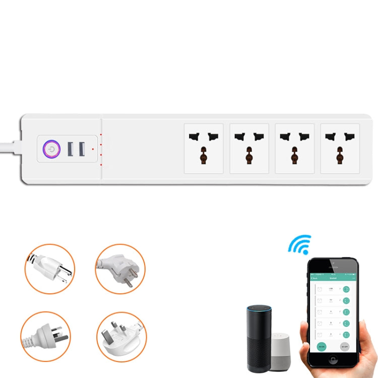 WiFi 10A SM-SO306-M 4 Holes + 2 USB Multi-purpose Smart Power Strip(US Plug) - Smart Socket by PMC TechLife | Online Shopping South Africa | PMC TechLife