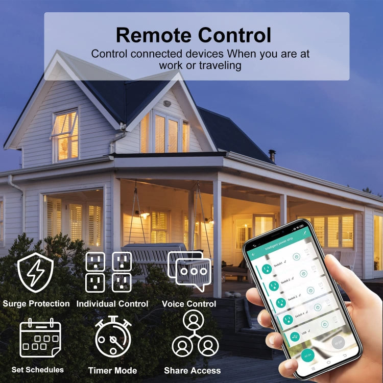 WiFi 16A SM-SO306-M 4 Holes + 2 USB Multi-purpose Smart Power Strip(UK Plug) - Smart Socket by PMC TechLife | Online Shopping South Africa | PMC TechLife