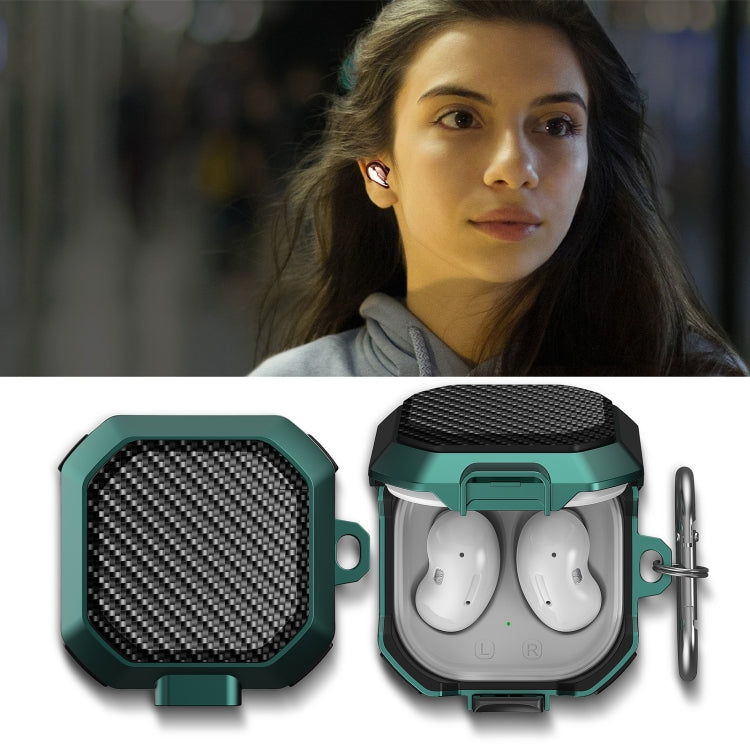 For Samsung Galaxy Buds Live/Buds Pro/Buds 2/2 Pro Anti-fall Earphones Case with Switch(Black Green) - Samsung Earphone Case by PMC Jewellery | Online Shopping South Africa | PMC Jewellery