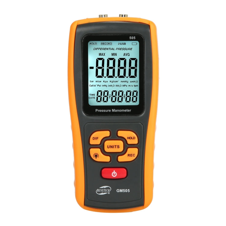 BENETECH GM505 Portable Pressure Gauge, Battery Not Included - Current & Voltage Tester by BENETECH | Online Shopping South Africa | PMC Jewellery | Buy Now Pay Later Mobicred