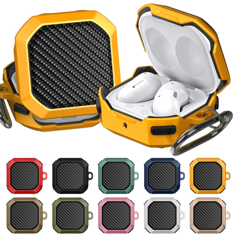 For Samsung Galaxy Buds Live / Buds 2 / Buds Pro / Buds 2 Pro Thunder Carbon Fiber TPU+PC Earphones Protective Case with Hook Up(Black and Blue) - Samsung Earphone Case by PMC TechLife | Online Shopping South Africa | PMC TechLife