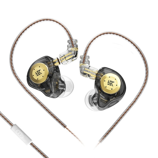 KZ-EDX PRO 1.25m Dynamic HiFi In-Ear Sports Music Headphones, Style:With Microphone(Transparent Black) - In Ear Wired Earphone by KZ | Online Shopping South Africa | PMC Jewellery
