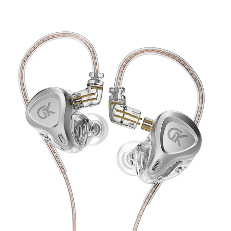 GK G5 1.25m Dynamic Subwoofer HiFi In-Ear Headphones, Style:Without Microphone(Silver) - In Ear Wired Earphone by PMC Jewellery | Online Shopping South Africa | PMC Jewellery