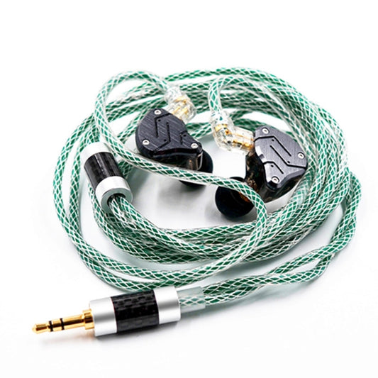 KZ 90-11 2pin 0.75mm Gold Plated Pin 8 Strand Braided Mesh Headphone Upgrade Cable(Transparent Green) - Cable & Splitter by KZ | Online Shopping South Africa | PMC Jewellery