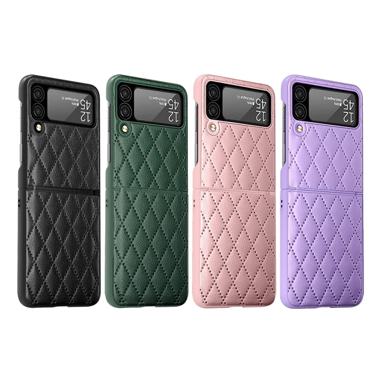 For Samsung Galaxy Z Flip4 Diamond Lattice Hinge Phone Case(Purple) - Galaxy Z Flip4 5G Cases by PMC Jewellery | Online Shopping South Africa | PMC Jewellery