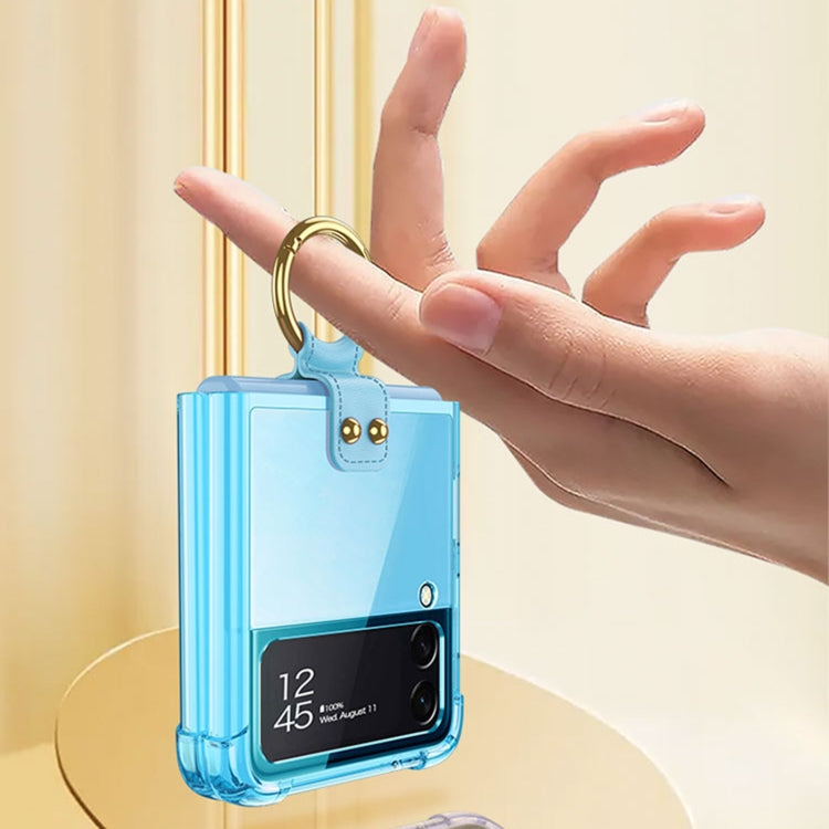 For Samsung Galaxy Z Flip4 GKK Airbag Protective Phone Case with Ring(Transparent) - Galaxy Z Flip4 5G Cases by GKK | Online Shopping South Africa | PMC TechLife | Buy Now Pay Later Mobicred