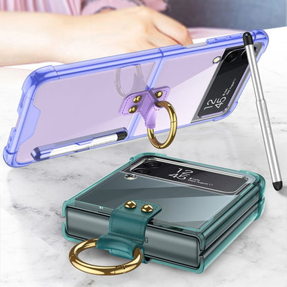 For Samsung Galaxy Z Flip4 GKK Airbag Protective Phone Case with Ring & Pen(Green) - Galaxy Z Flip4 5G Cases by GKK | Online Shopping South Africa | PMC Jewellery