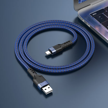 hoco U110 3A USB to USB-C / Type-C Charging Data Cable，Length：1.2m(Blue) - USB-C & Type-C Cable by hoco | Online Shopping South Africa | PMC Jewellery