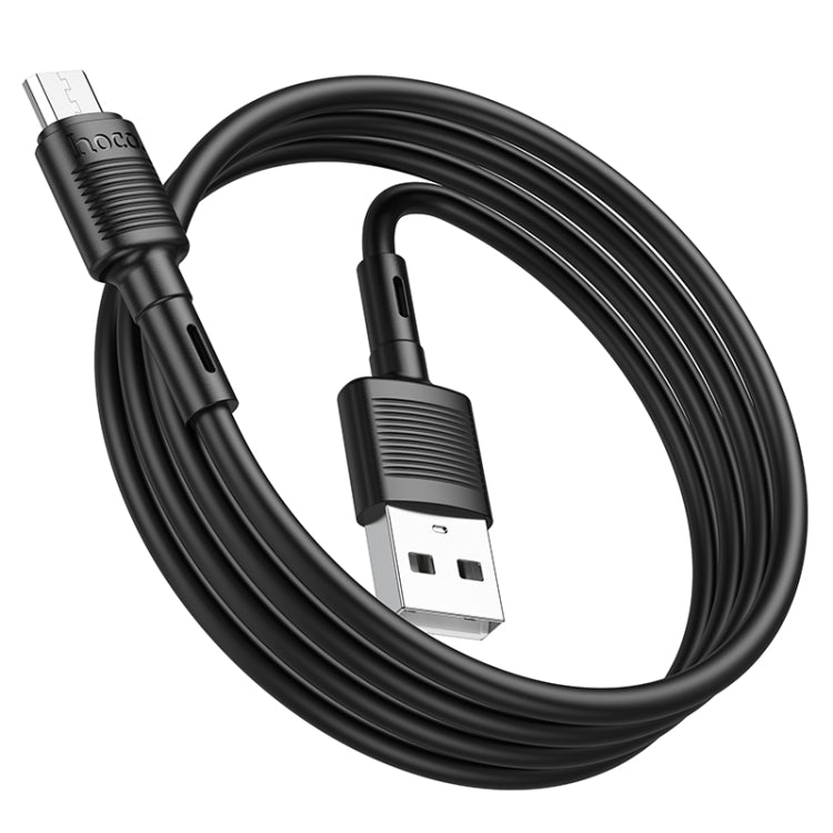 hoco X83 2.4A USB to Micro USB Victory Charging Data Cable，Length：1m(Black) - Micro USB Cable by hoco | Online Shopping South Africa | PMC Jewellery