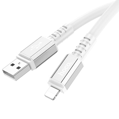 hoco X85 2.4A USB to 8 Pin Strength Charging Data Cable，Length：1m(White) - Normal Style Cable by hoco | Online Shopping South Africa | PMC Jewellery