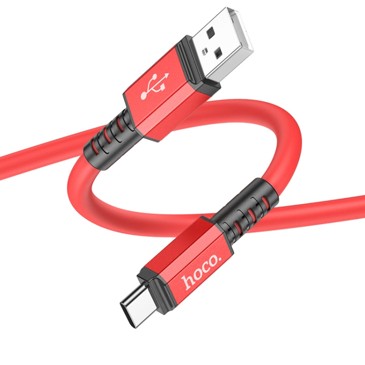hoco X85 3A USB to USB-C / Type-C Strength Charging Data Cable，Length：1m(Red) - USB-C & Type-C Cable by hoco | Online Shopping South Africa | PMC Jewellery