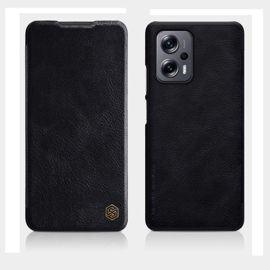 For Xiaomi Redmi Note 11T Pro/11T Pro+ 5G/Poco X4 GT 5G NILLKIN QIN Series Crazy Horse Texture Leather Phone Case(Black) - Xiaomi Cases by NILLKIN | Online Shopping South Africa | PMC Jewellery