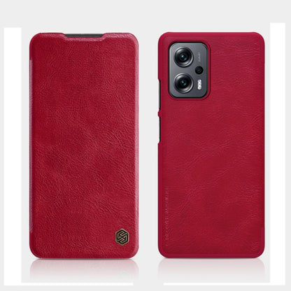 For Xiaomi Redmi Note 11T Pro/11T Pro+ 5G/Poco X4 GT 5G NILLKIN QIN Series Crazy Horse Texture Leather Phone Case(Red) - Xiaomi Cases by NILLKIN | Online Shopping South Africa | PMC Jewellery