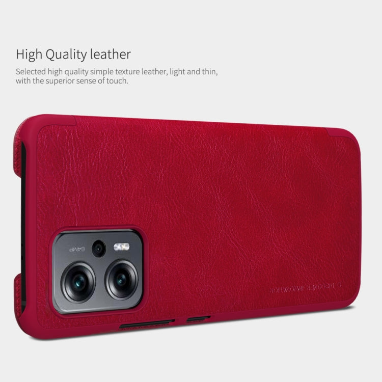 For Xiaomi Redmi Note 11T Pro/11T Pro+ 5G/Poco X4 GT 5G NILLKIN QIN Series Crazy Horse Texture Leather Phone Case(Brown) - Xiaomi Cases by NILLKIN | Online Shopping South Africa | PMC TechLife | Buy Now Pay Later Mobicred