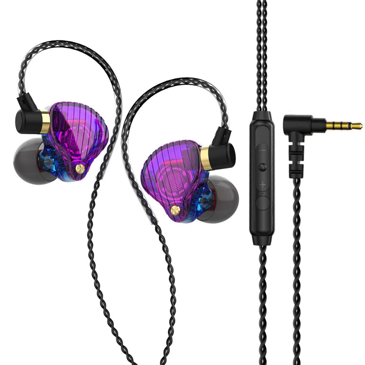 QKZ SK3 3.5mm Sports In-ear Wired HIFI Bass Stereo Sound Earphone with Mic(Blue Purple) - In Ear Wired Earphone by QKZ | Online Shopping South Africa | PMC Jewellery