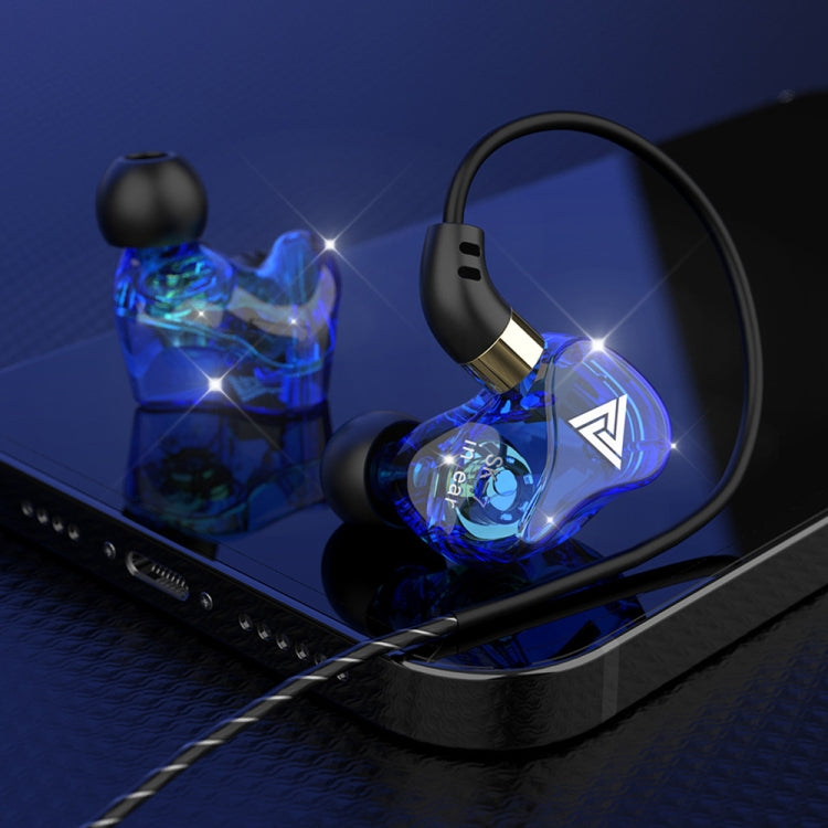 QKZ SK7 3.5mm Sports In-ear Copper Driver Wired HIFI Stereo Earphone with Mic(Dark Blue) - In Ear Wired Earphone by QKZ | Online Shopping South Africa | PMC Jewellery