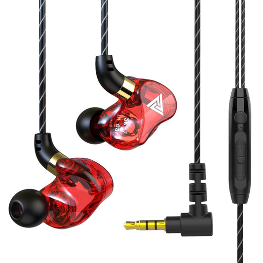 QKZ SK7 3.5mm Sports In-ear Copper Driver Wired HIFI Stereo Earphone with Mic(Red) - In Ear Wired Earphone by QKZ | Online Shopping South Africa | PMC Jewellery