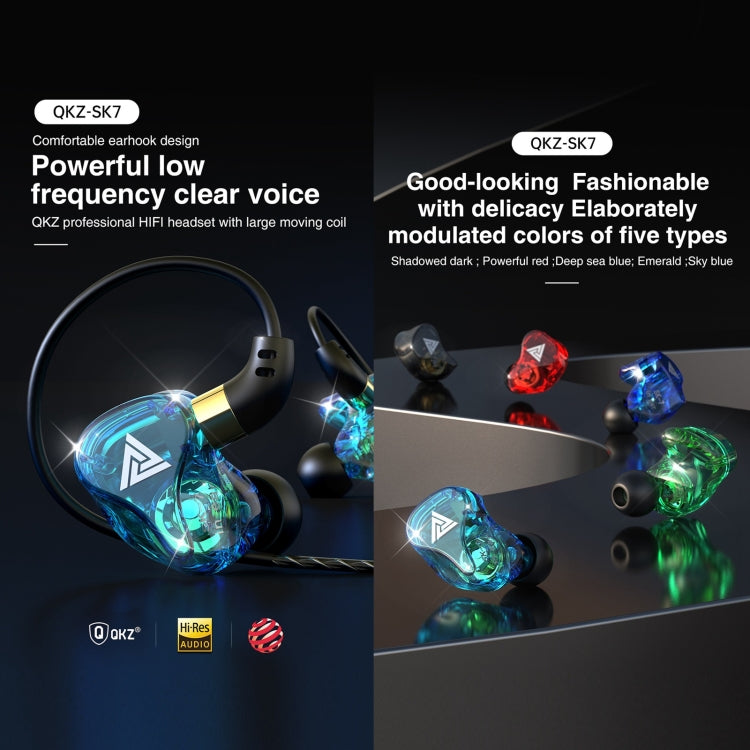 QKZ SK7 3.5mm Sports In-ear Copper Driver Wired HIFI Stereo Earphone with Mic(Dark Blue) - In Ear Wired Earphone by QKZ | Online Shopping South Africa | PMC TechLife | Buy Now Pay Later Mobicred