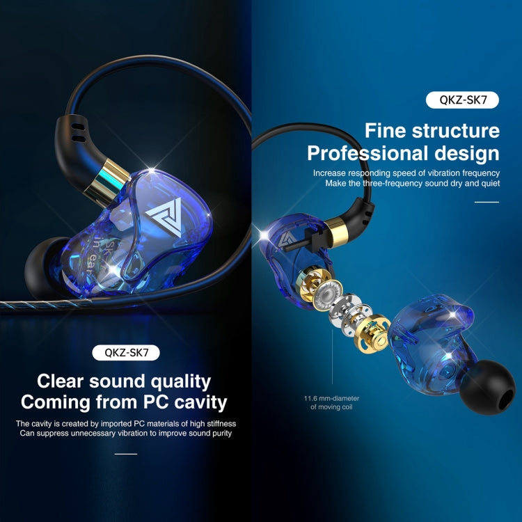 QKZ SK7 3.5mm Sports In-ear Copper Driver Wired HIFI Stereo Earphone with Mic(Green) - In Ear Wired Earphone by QKZ | Online Shopping South Africa | PMC TechLife | Buy Now Pay Later Mobicred