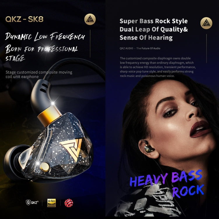 QKZ SK8 3.5mm Sports In-ear Dynamic HIFI Monitor Earphone with Mic(Green) - In Ear Wired Earphone by QKZ | Online Shopping South Africa | PMC TechLife