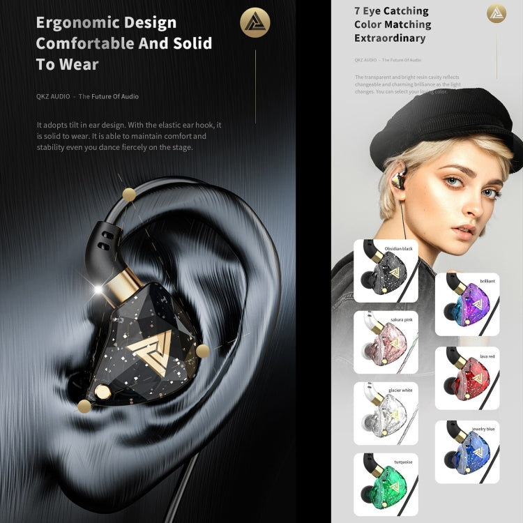 QKZ SK8 3.5mm Sports In-ear Dynamic HIFI Monitor Earphone with Mic(Blue) - In Ear Wired Earphone by QKZ | Online Shopping South Africa | PMC TechLife | Buy Now Pay Later Mobicred