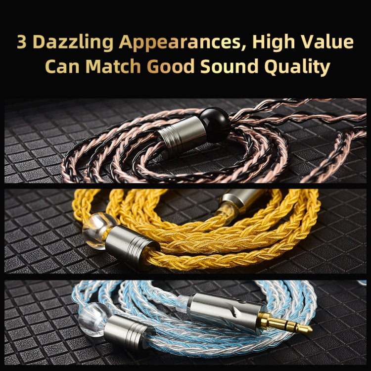 QKZ T1 8 Core TC Silver Plated 3.5mm 0.75mm 2PIN HIFI Earphone Update Cable(Blue) - Cable & Splitter by QKZ | Online Shopping South Africa | PMC TechLife