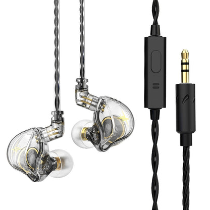 QKZ ZXT Sports In-ear Wired Control Plug HIFI Stereo Stage Monitor Earphone, Style:with Mic(Transparent) - In Ear Wired Earphone by QKZ | Online Shopping South Africa | PMC Jewellery