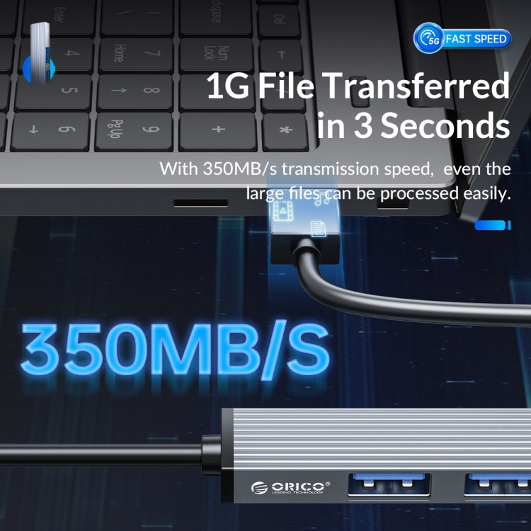 ORICO AH-A13 USB 3.0 x 1 + USB 2.0 x 3 to USB 3.0 HUB Adapter(Space Gray) - USB 3.0 HUB by ORICO | Online Shopping South Africa | PMC TechLife | Buy Now Pay Later Mobicred