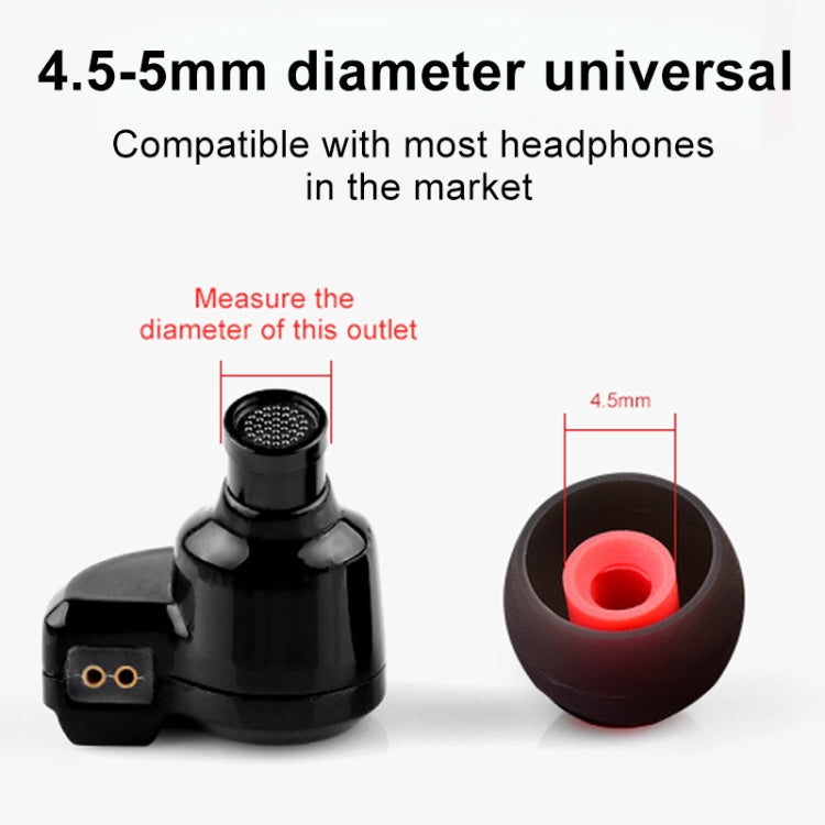 QKZ GJES 6-in-1 In-Ear Earphone Silicone Ear Caps(Black Red) - Anti-dust & Ear Caps by QKZ | Online Shopping South Africa | PMC TechLife | Buy Now Pay Later Mobicred