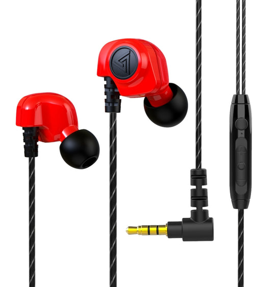 QKZ SK5 In-ear Subwoofer Wire-controlled Music Earphone with Mic(Red) - In Ear Wired Earphone by QKZ | Online Shopping South Africa | PMC Jewellery