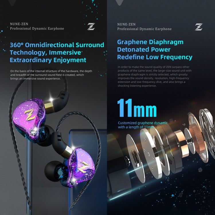 QKZ ZEN In-ear Subwoofer Wire-controlled Music Running Sports Earphone with Mic(Blue) - In Ear Wired Earphone by QKZ | Online Shopping South Africa | PMC Jewellery