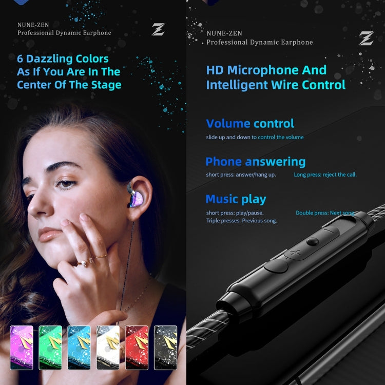 QKZ ZEN In-ear Subwoofer Wire-controlled Music Running Sports Earphone with Mic(Blue) - In Ear Wired Earphone by QKZ | Online Shopping South Africa | PMC TechLife | Buy Now Pay Later Mobicred