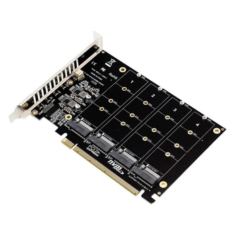 PH44 NVME 4 Disk Array Card PCI-E Signal Split Array Card - Card Adapter by PMC TechLife | Online Shopping South Africa | PMC TechLife