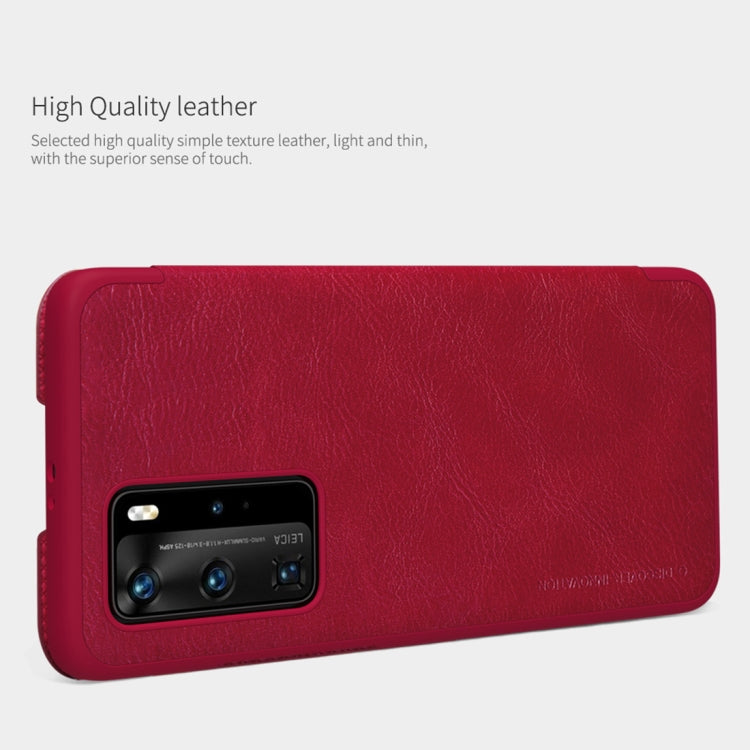 For Huawei P40 Pro NILLKIN QIN Series Crazy Horse Texture Horizontal Flip Leather Case with Card Slot(Red) - Huawei Cases by NILLKIN | Online Shopping South Africa | PMC Jewellery