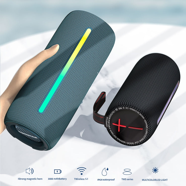 HOPESTAR P37 Outdoor Portable RGB Light Waterproof Wireless Bluetooth Speaker(Black) - free shipping - PMC TechLife - Order now!