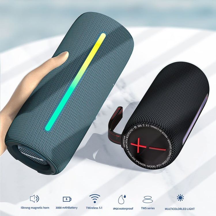 HOPESTAR P37 Outdoor Portable RGB Light Waterproof Wireless Bluetooth Speaker(Black) - Waterproof Speaker by HOPESTAR | Online Shopping South Africa | PMC Jewellery