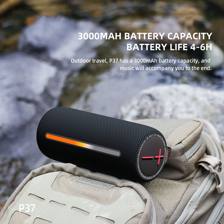 HOPESTAR P37 Outdoor Portable RGB Light Waterproof Wireless Bluetooth Speaker(Black) - Waterproof Speaker by HOPESTAR | Online Shopping South Africa | PMC Jewellery