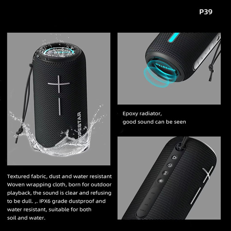 HOPESTAR P39 Outdoor Waterproof RGB Light Wireless Bluetooth Speaker(Red) - Waterproof Speaker by HOPESTAR | Online Shopping South Africa | PMC Jewellery