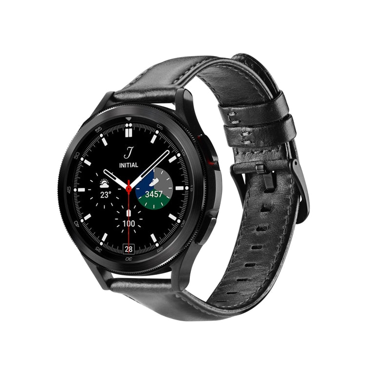 DUX DUCIS 20mm Genuine Leather Watch Band For Samsung Galaxy/Huawei/Honor Watch(Black) - 20mm Bands by DUX DUCIS | Online Shopping South Africa | PMC TechLife | Buy Now Pay Later Mobicred
