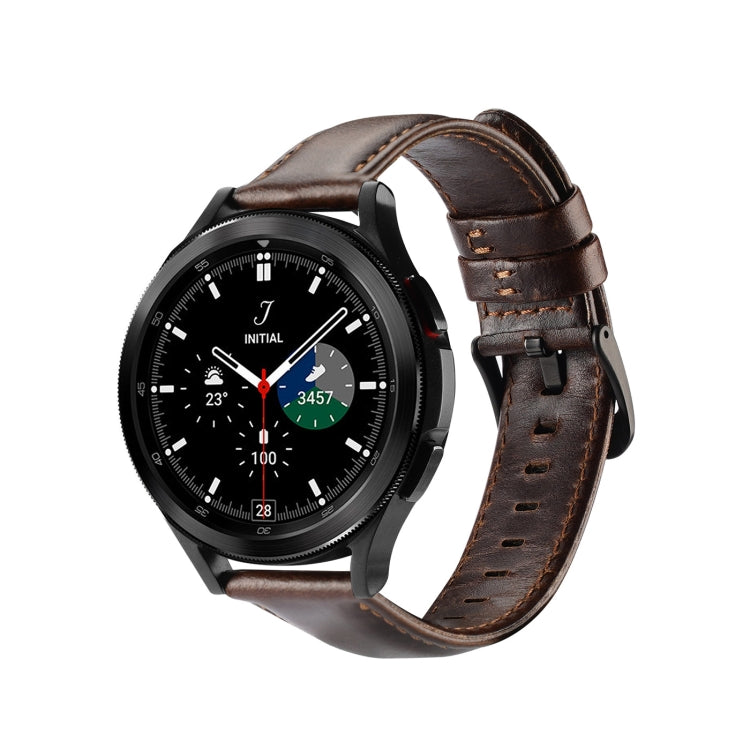 DUX DUCIS 22mm Genuine Leather Watch Band For Samsung Galaxy/Huawei/Honor/Xiaomi Watch(Coffee) - 22mm Bands by DUX DUCIS | Online Shopping South Africa | PMC TechLife | Buy Now Pay Later Mobicred