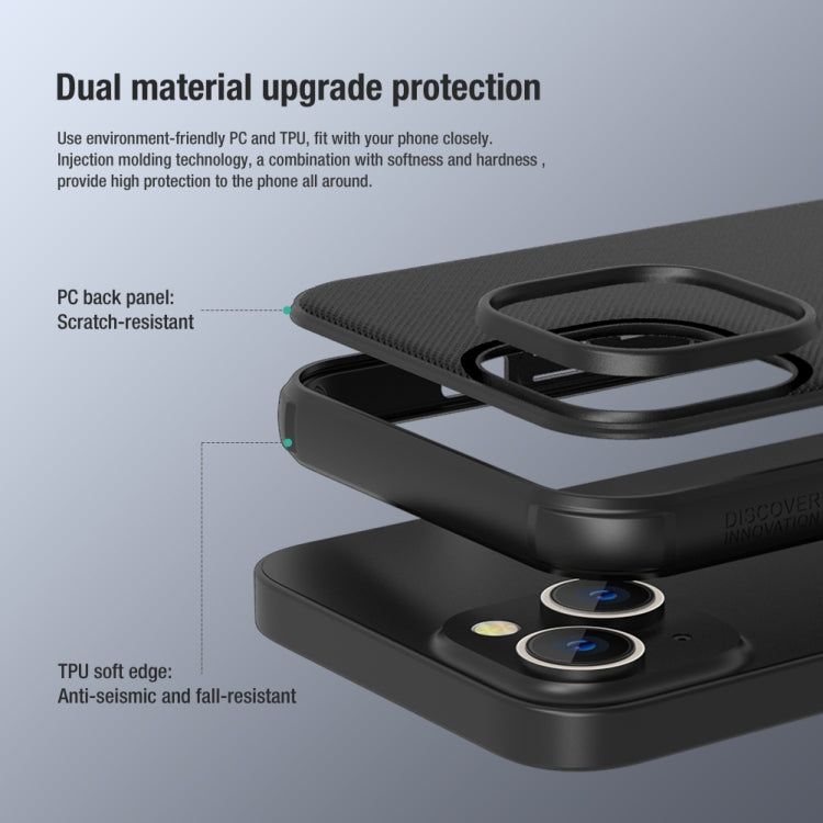 For iPhone 14 NILLKIN Frosted Shield Pro PC + TPU Phone Case (Black) - iPhone 14 Cases by NILLKIN | Online Shopping South Africa | PMC TechLife